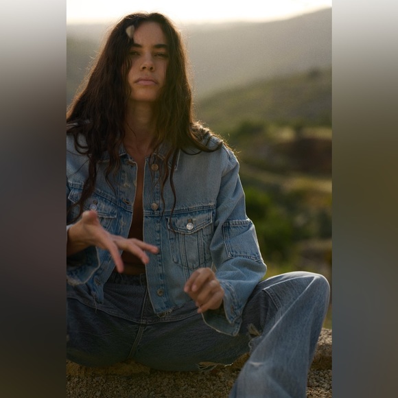 NWT ZARA BACK RIPPED TRF MID-RISE BAGGY JEANS Sz 6 - Picture 14 of 14